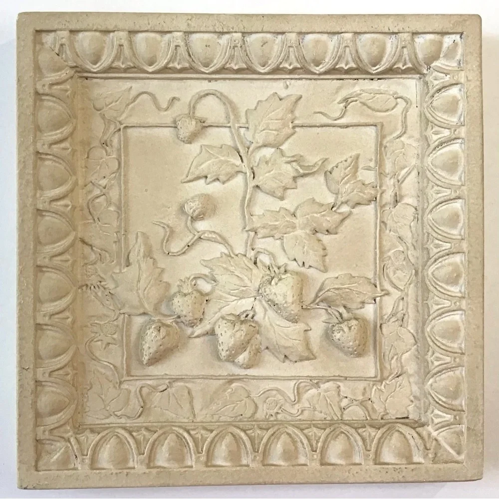 Decorative Cream Strawberry Relief Wall Tile - Unbranded